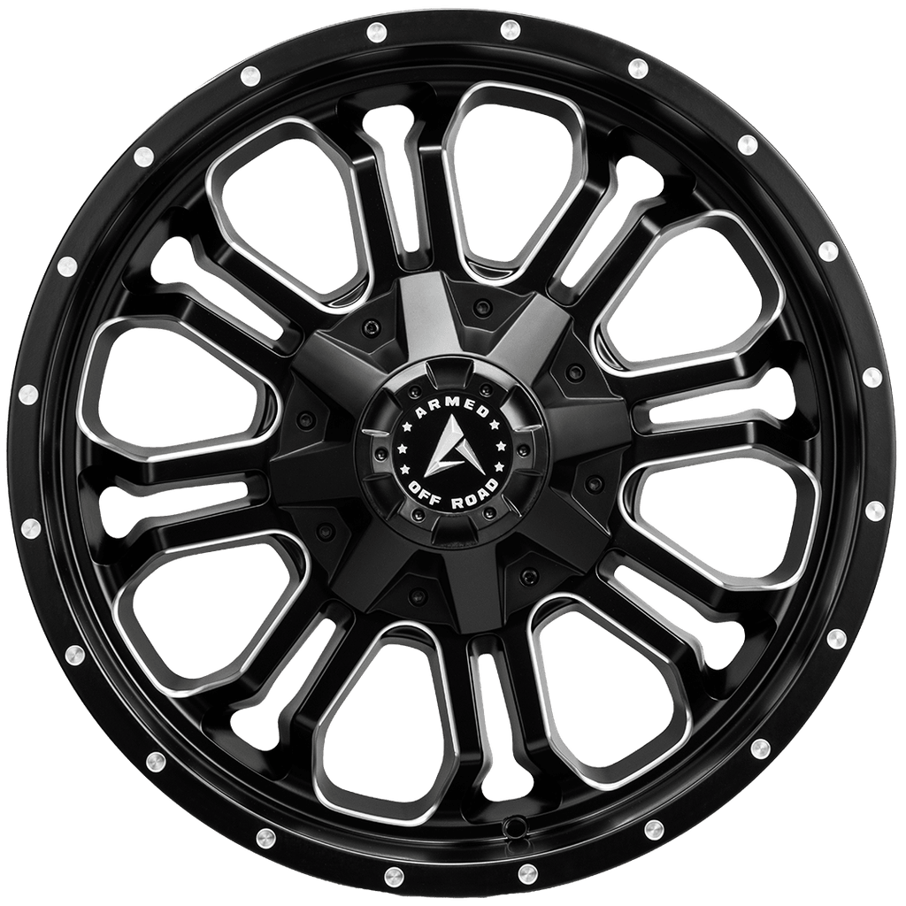 Armed Wheels Cannon Matte Black Milled 20x9 +18 5x127mm 87.1mm