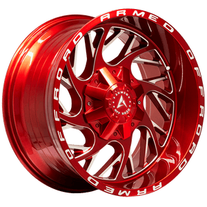 Armed Wheels Carnage Candy Red + Milling & Armed Writing 20x10 -18 8x165.1mm 125.1mm