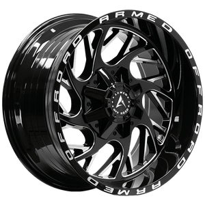 Armed Wheels Carnage Gloss Black Milled Armed 20x10 -18 8x165.1mm 125.1mm