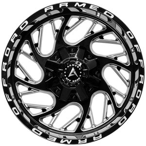 Armed Wheels Carnage Gloss Black Milled Armed 20x10 -24 Custom 125.1mm