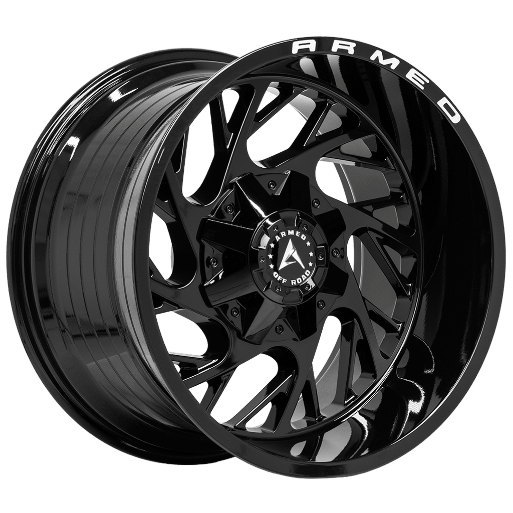 Armed Wheels Carnage Gloss Black + Armed Milling 20x12 -44 6x135mm 108.1mm