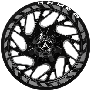 Armed Wheels Carnage Gloss Black + Armed Milling 20x12 -44 5x139.7mm 110.1mm