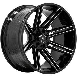 Armed Wheels Chopper Gloss Black Machined 24x12 -44 Custom 87.1mm