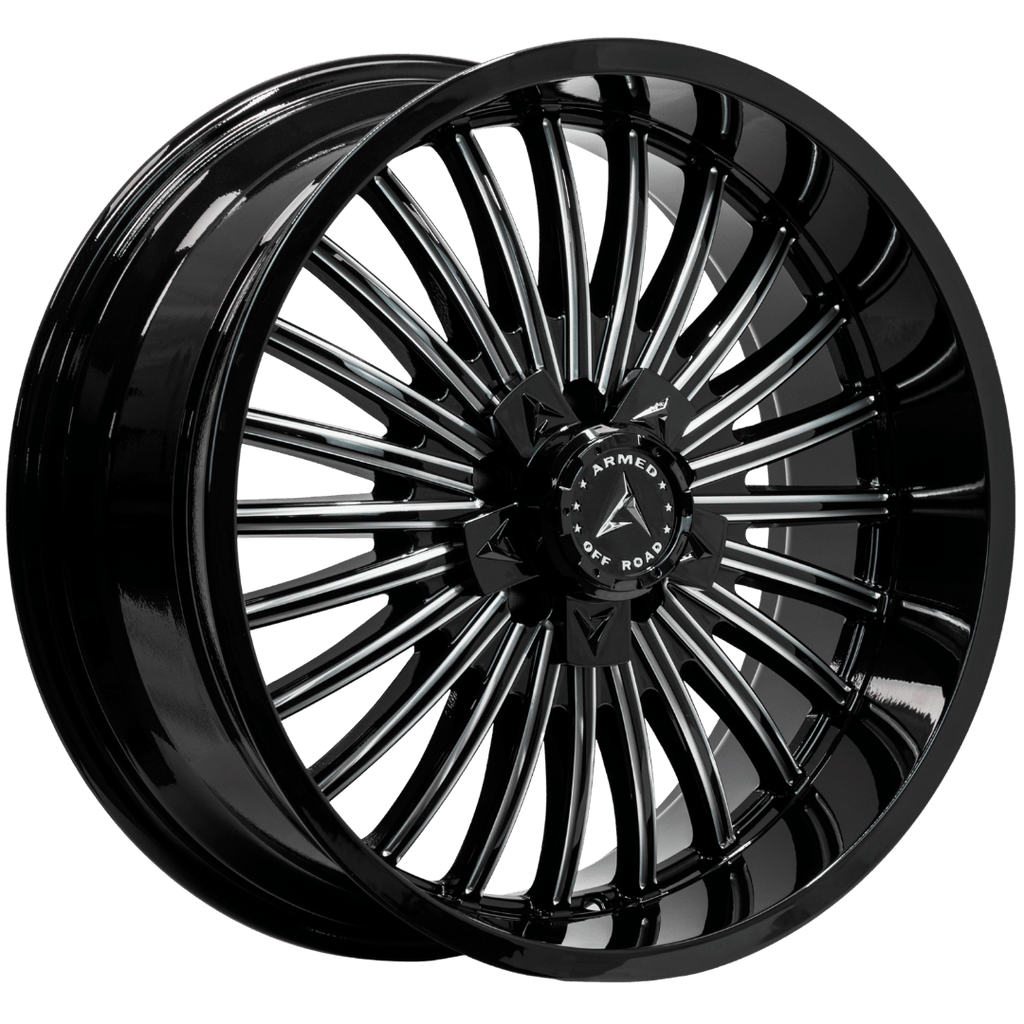 Armed Wheels Force Gloss Black Milled 20x9 0 5x127mm 78.1mm