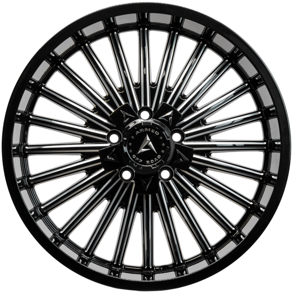 Armed Wheels Force Gloss Black Milled 20x9 +12 5x127mm 78.1mm - Wheelwiz