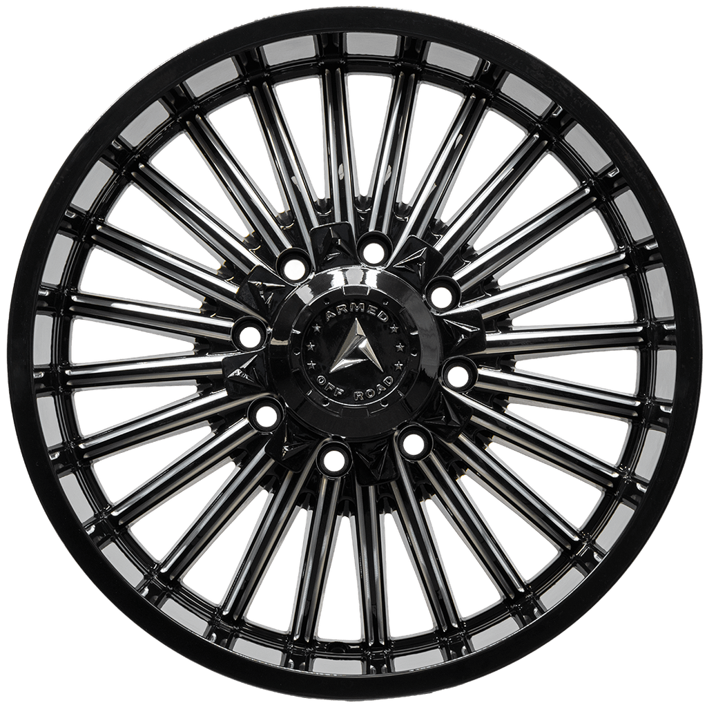 Armed Wheels Force Gloss Black Milled 20x9 +12 8x165.1mm 125.1mm
