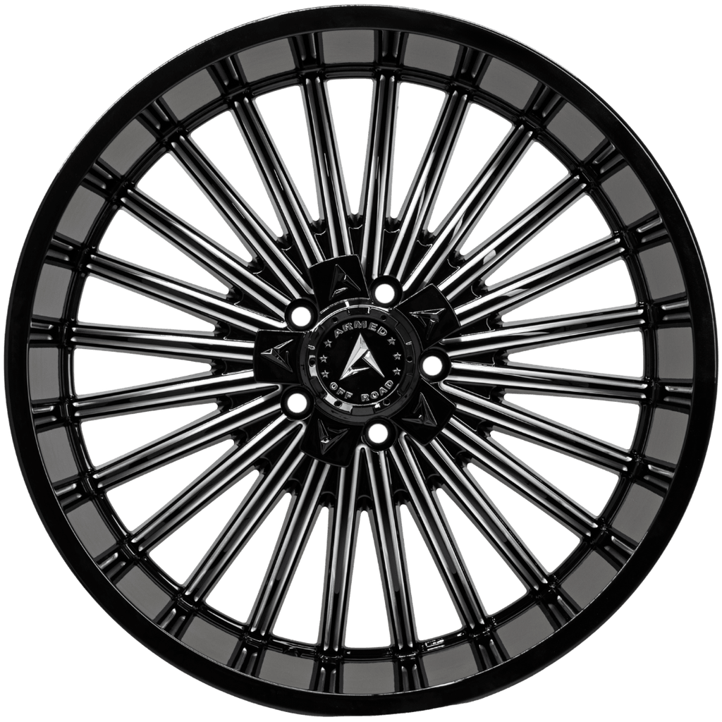 Armed Wheels Force Gloss Black Milled 22x10 -18 5x127mm 78.1mm