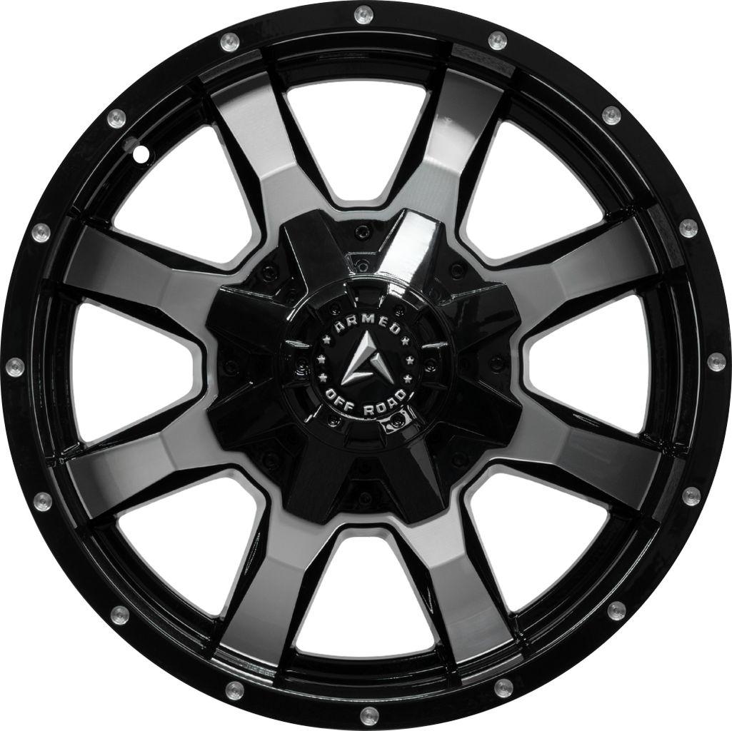 Armed Wheels Frontline Gloss Black Machined Face 20x9 0 Custom 87.1mm