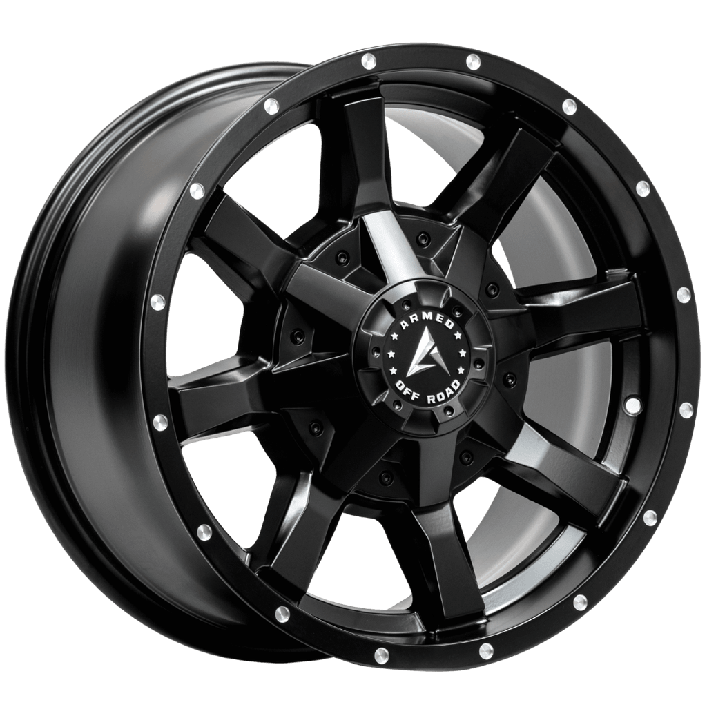 Armed Wheels Frontline Satin Black Milled Holes 17x9 -6 8x165.1mm 125.1mm
