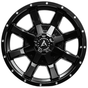 Armed Wheels Frontline Satin Black Milled Holes 17x9 -6 6x135mm 108.1mm
