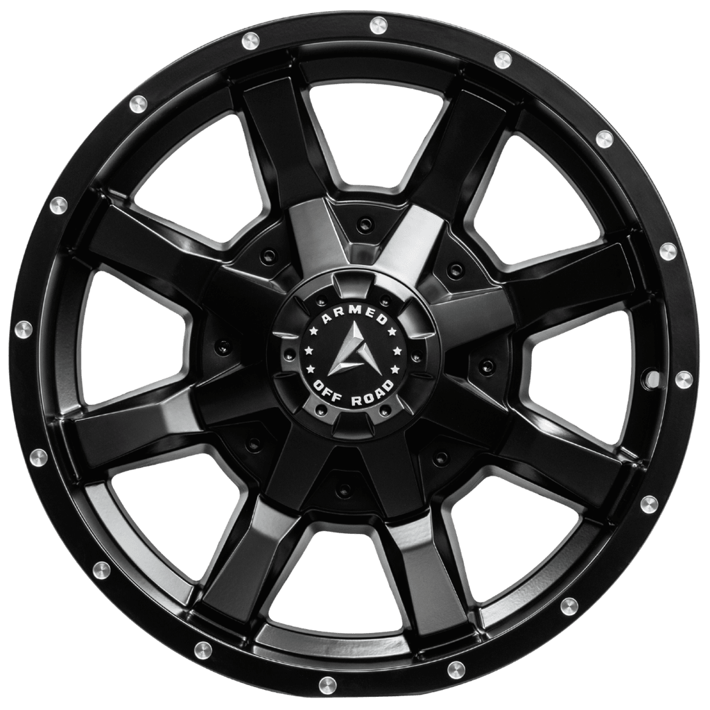 Armed Wheels Frontline Satin Black Milled Holes 17x9 -6 8x165.1mm 125.1mm