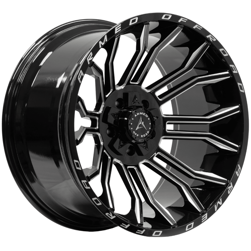 Armed Wheels Havoc Gloss Black Milled 22x12 -44 5x139.7mm 110.1mm
