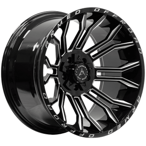 Armed Wheels Havoc Gloss Black Milled 22x12 -44 5x139.7mm 110.1mm