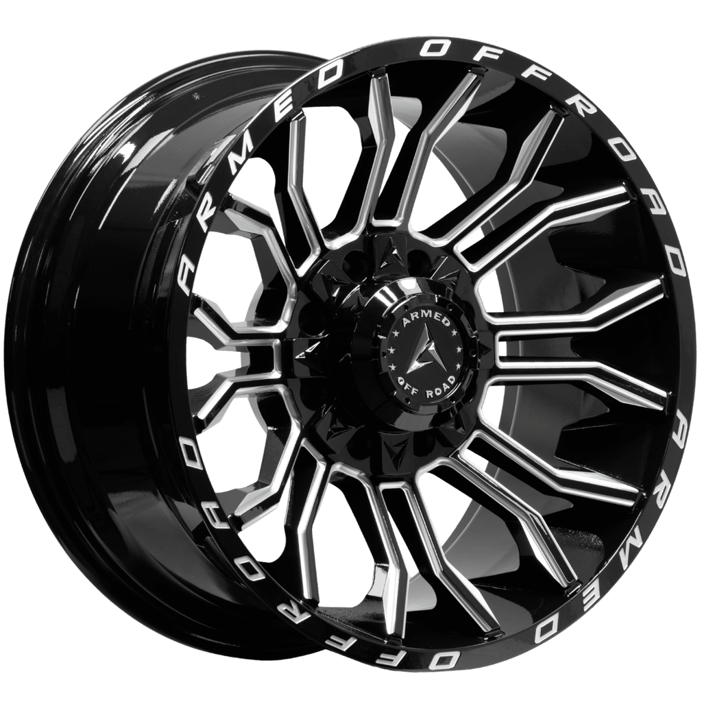 Armed Wheels Havoc Gloss Black Milled 20x10 0 8x165.1mm 125.1mm
