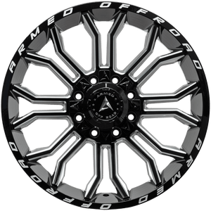 Armed Wheels Havoc Gloss Black Milled 22x10 -18 8x165.1mm 125.1mm