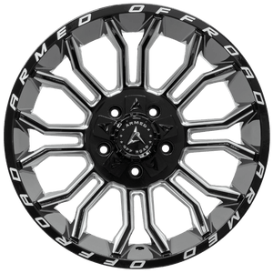 Armed Wheels Havoc Gloss Black Milled 20x12 -44 5x139.7mm 110.1mm