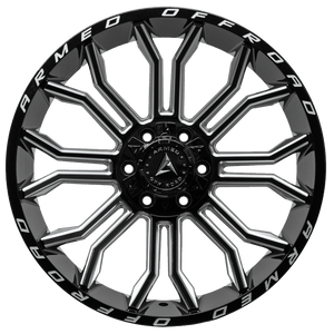 Armed Wheels Havoc Gloss Black Milled 22x10 -18 6x135mm 108.1mm
