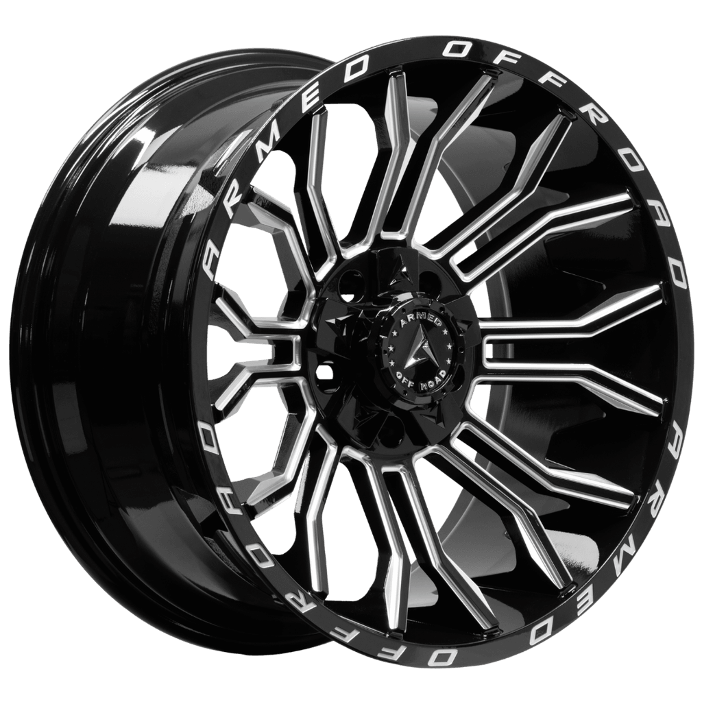 Armed Wheels Havoc Gloss Black Milled 20x10 0 5x139.7mm 110.1mm