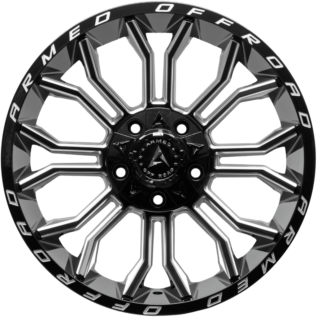Armed Wheels Havoc Gloss Black Milled 20x10 0 5x139.7mm 110.1mm