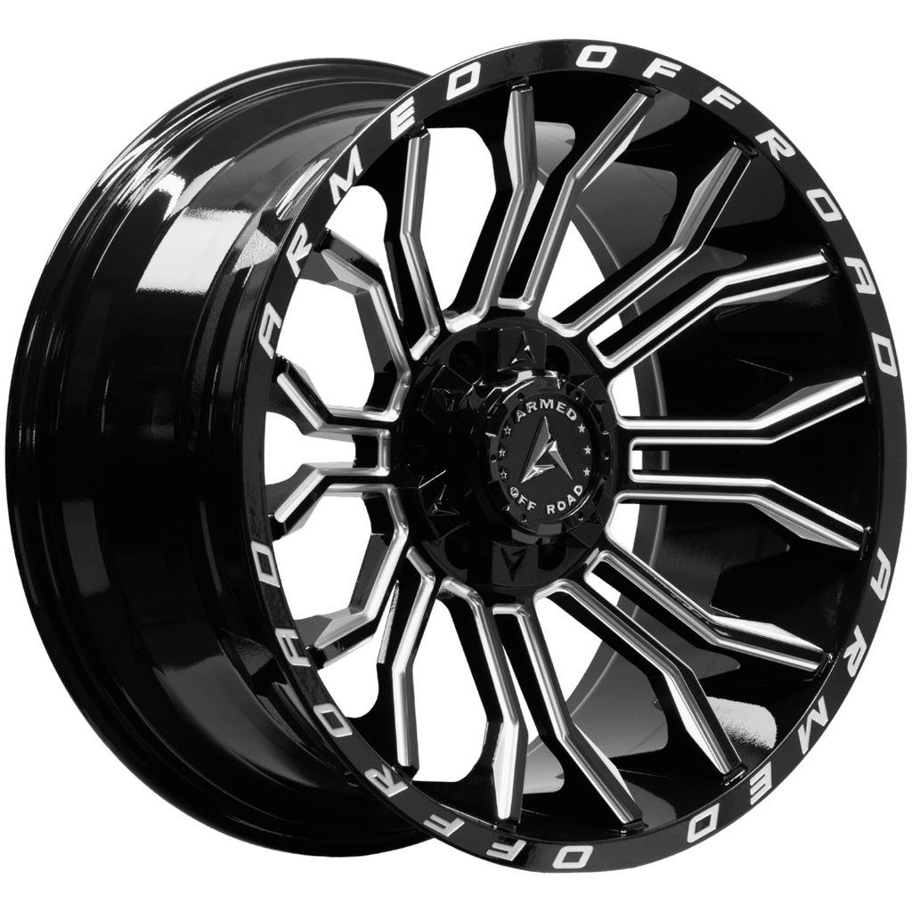 Armed Wheels Havoc Gloss Black Milled 20x10 -18 6x135mm 108.1mm