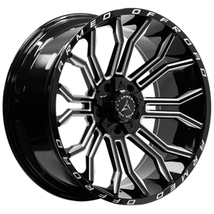 Armed Wheels Havoc Gloss Black Milled 22x10 0 5x139.7mm 110.1mm