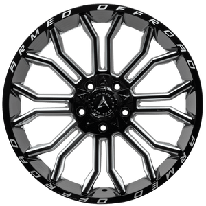 Armed Wheels Havoc Gloss Black Milled 22x10 -18 5x127mm 78.1mm