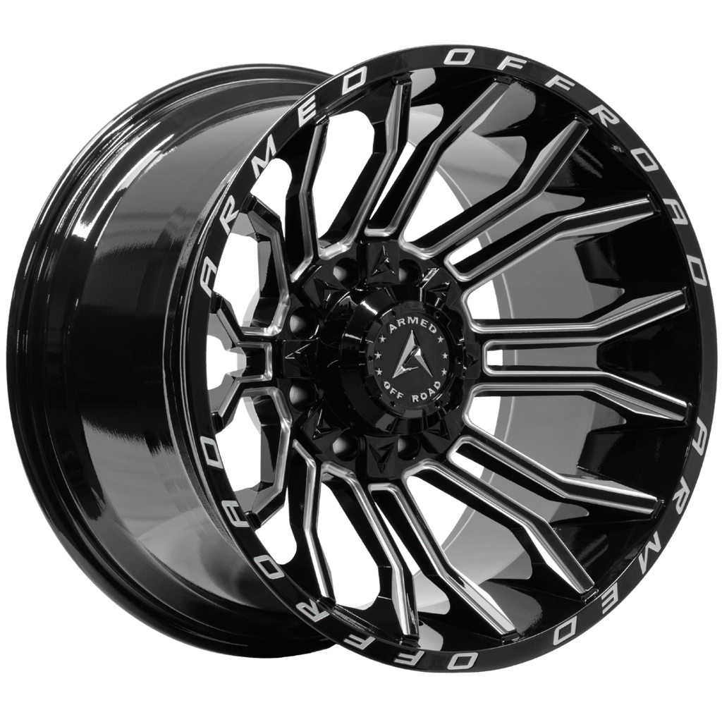 Armed Wheels Havoc Gloss Black Milled 20x12 -44 8x165.1mm 125.1mm