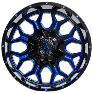 Armed Wheels Infantry Gloss Black Blue Milled 20x12 -44 8x165.1mm 125.1mm