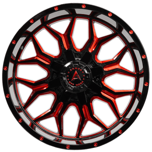 Armed Wheels Infantry Gloss Black Red Milled 20x10 -18 6x135mm 108.1mm