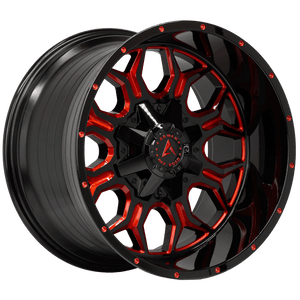 Armed Wheels Infantry Gloss Black Red Milled 20x12 -44 5x139.7mm 110.1mm