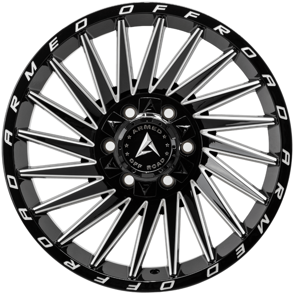Armed Wheels Militia Gloss Black Milled 18x9 +12 6x135mm 108.1mm