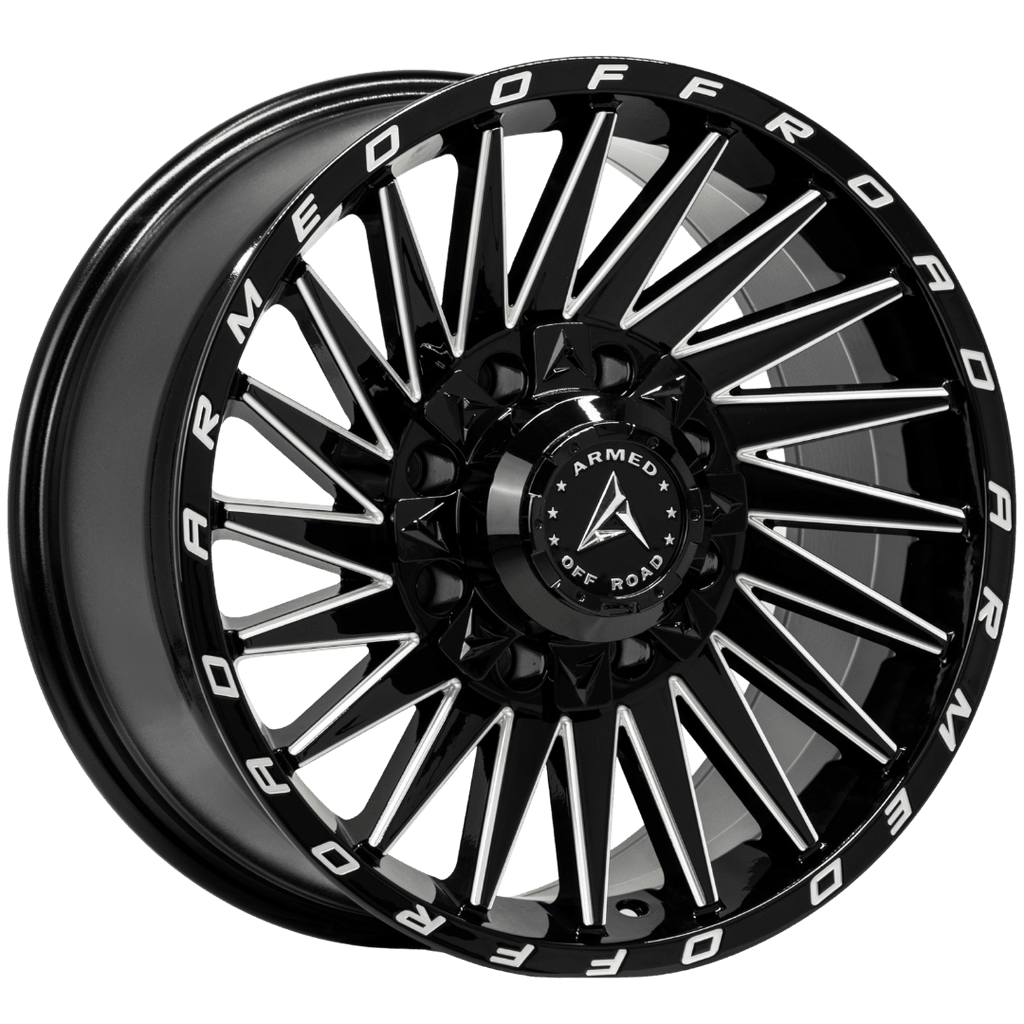Armed Wheels Militia Gloss Black Milled 18x9 +12 8x165.1mm 125.1mm