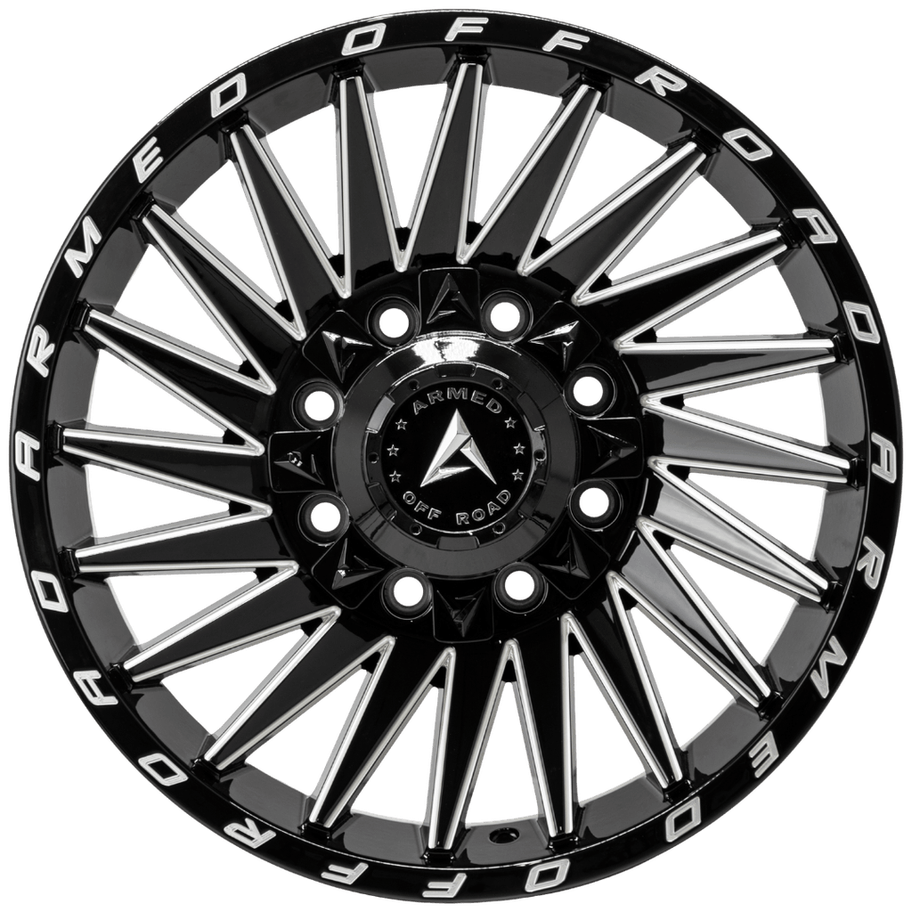 Armed Wheels Militia Gloss Black Milled 18x9 +12 8x165.1mm 125.1mm
