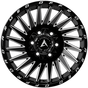 Armed Wheels Militia Gloss Black Milled 17x9 +12 6x135mm 108.1mm