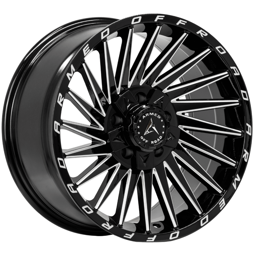 Armed Wheels Militia Gloss Black Milled 18x9 +12 5x127mm 78.1mm