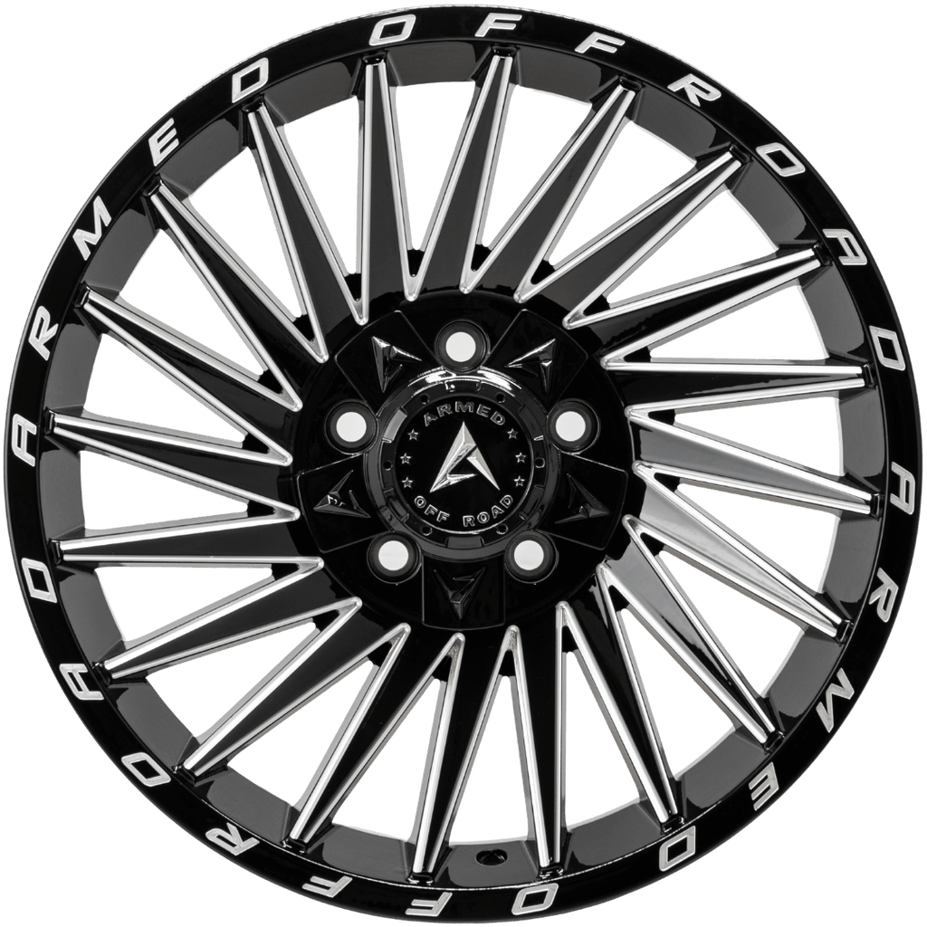 Armed Wheels Militia Gloss Black Milled 18x9 +12 5x139.7mm 110.1mm