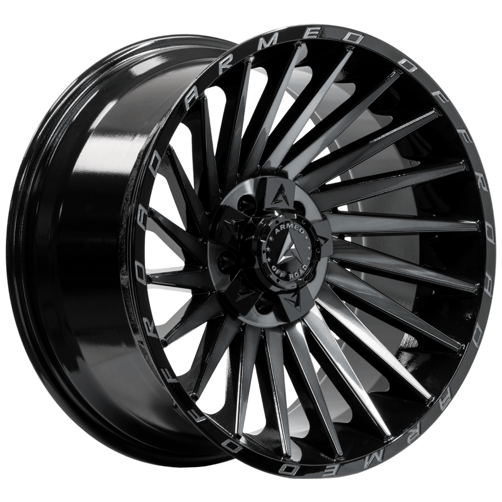 Armed Wheels Militia Gloss Black Machined + Tint 20x10 -18 5x139.7mm 110.1mm