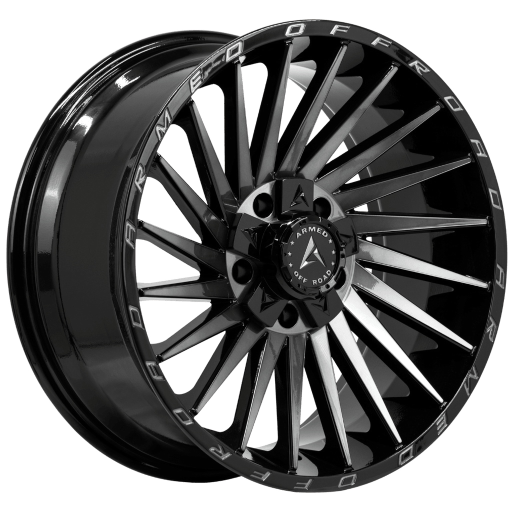 Armed Wheels Militia Gloss Black Machined + Tint 20x9 +12 5x127mm 78.1mm