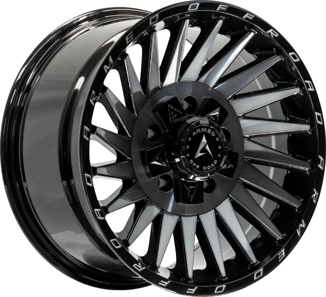 Armed Wheels Militia Gloss Black Machined + Tint 17x9 +12 8x165.1mm 125.1mm