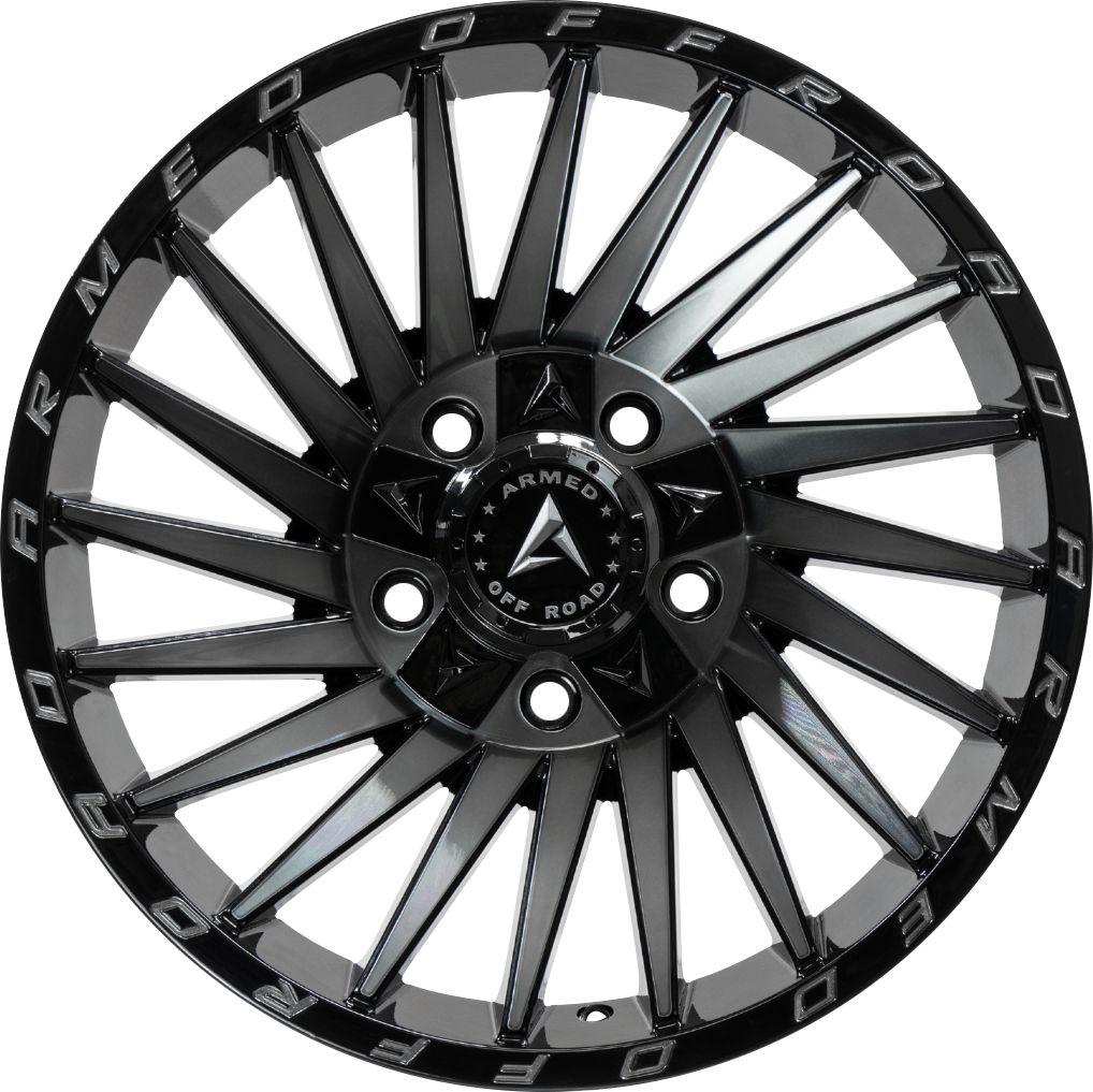 Armed Wheels Militia Gloss Black Machined + Tint 17x9 +12 5x127mm 78.1mm