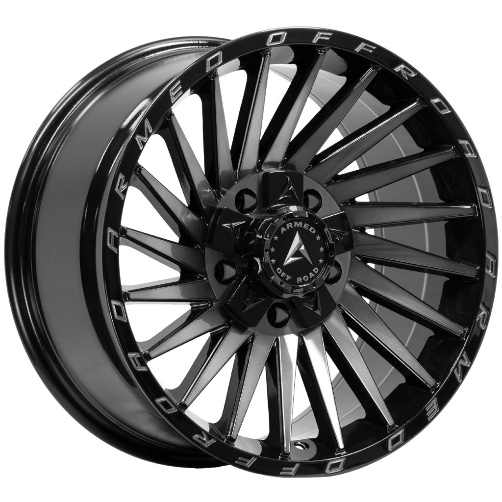 Armed Wheels Militia Gloss Black Machined + Tint 18x9 +12 5x139.7mm 110.1mm