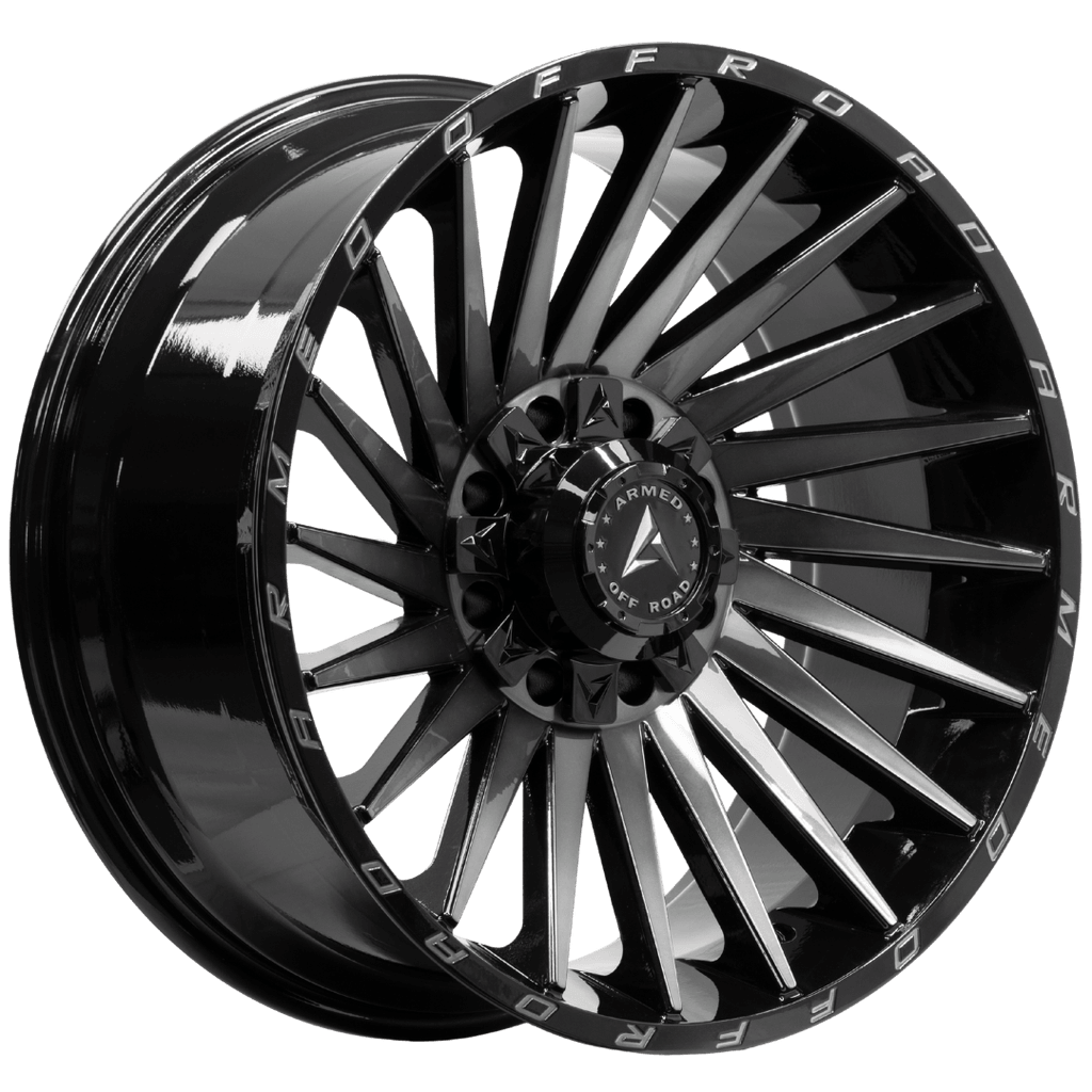 Armed Wheels Militia Gloss Black Machined + Tint 22x10 -18 8x165.1mm 125.1mm