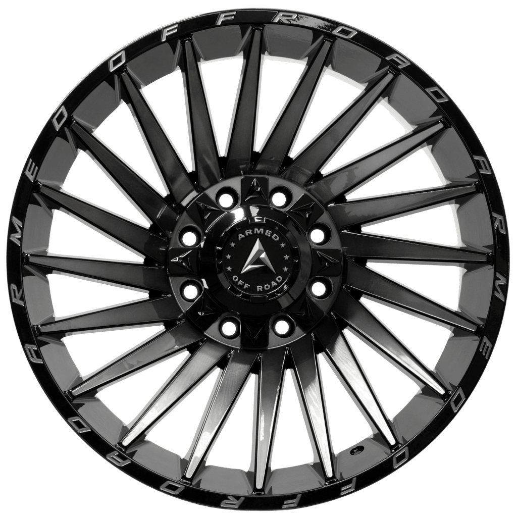 Armed Wheels Militia Gloss Black Machined + Tint 22x10 -18 8x165.1mm 125.1mm - Wheelwiz