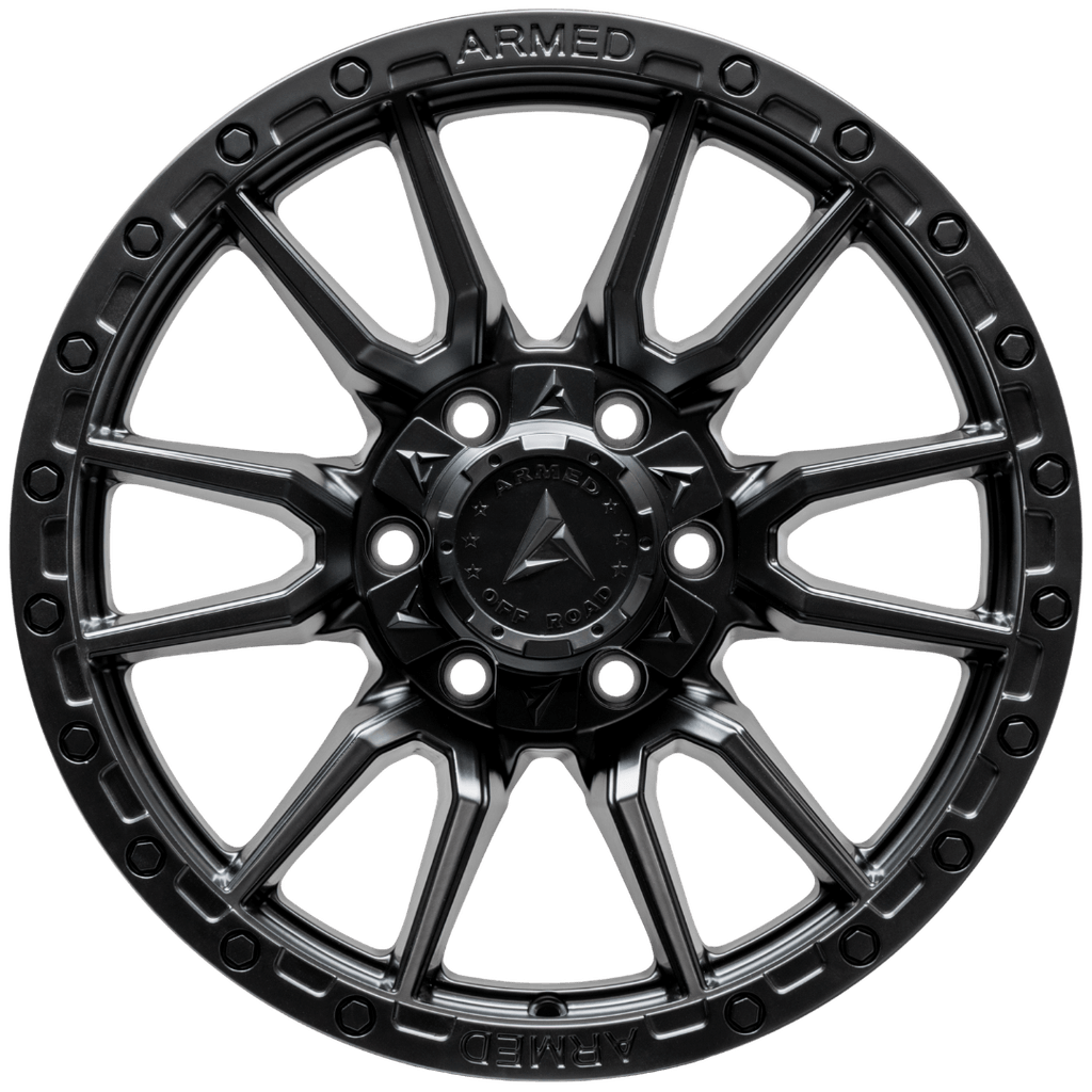 Armed Wheels Spear Full Satin Black 18x9 +12 6x135mm 108.1mm - Wheelwiz