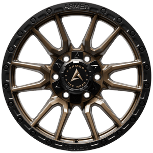 Armed Wheels Spear Satin Black + Satin Bronze Center 18x9 0 6x135mm 108.1mm