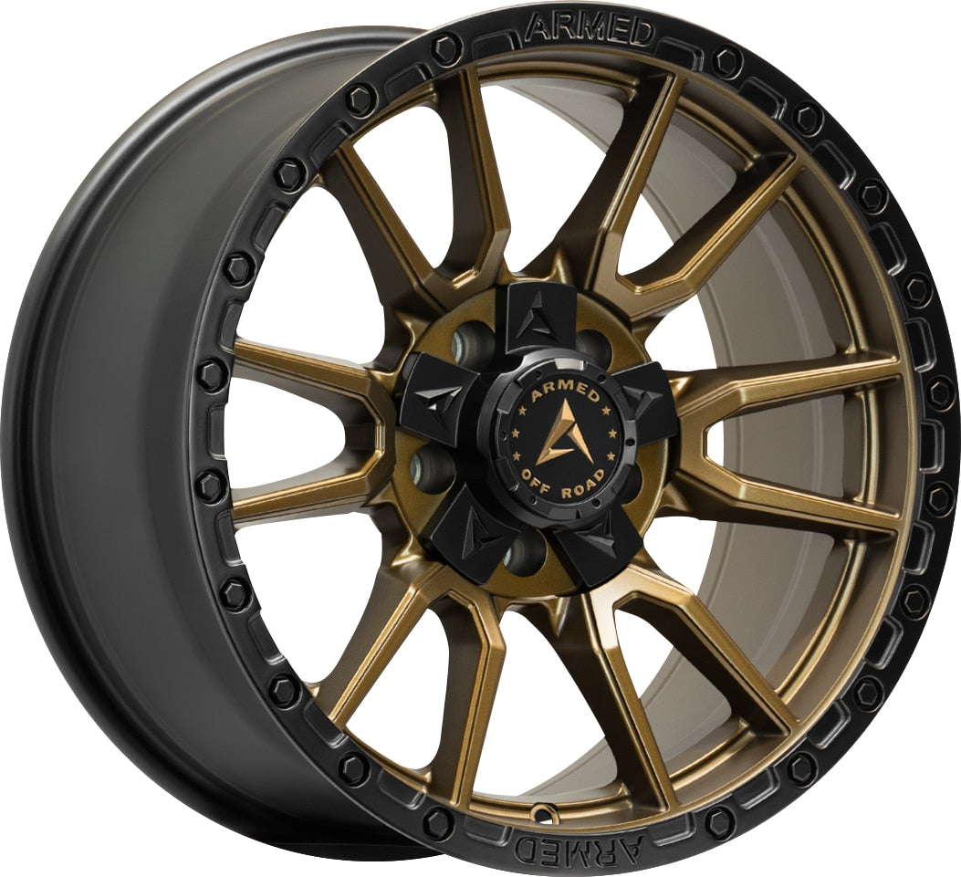 Armed Wheels Spear Satin Black + Satin Bronze Center 18x9 +20 5x113mm 78.1mm