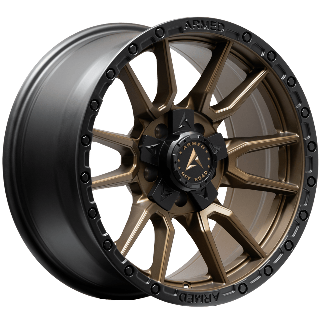 Armed Wheels Spear Satin Black + Satin Bronze Center 18x9 0 5x127mm 78.1mm
