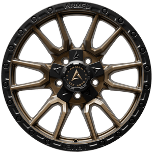 Armed Wheels Spear Satin Black + Satin Bronze Center 18x9 +12 5x127mm 78.1mm
