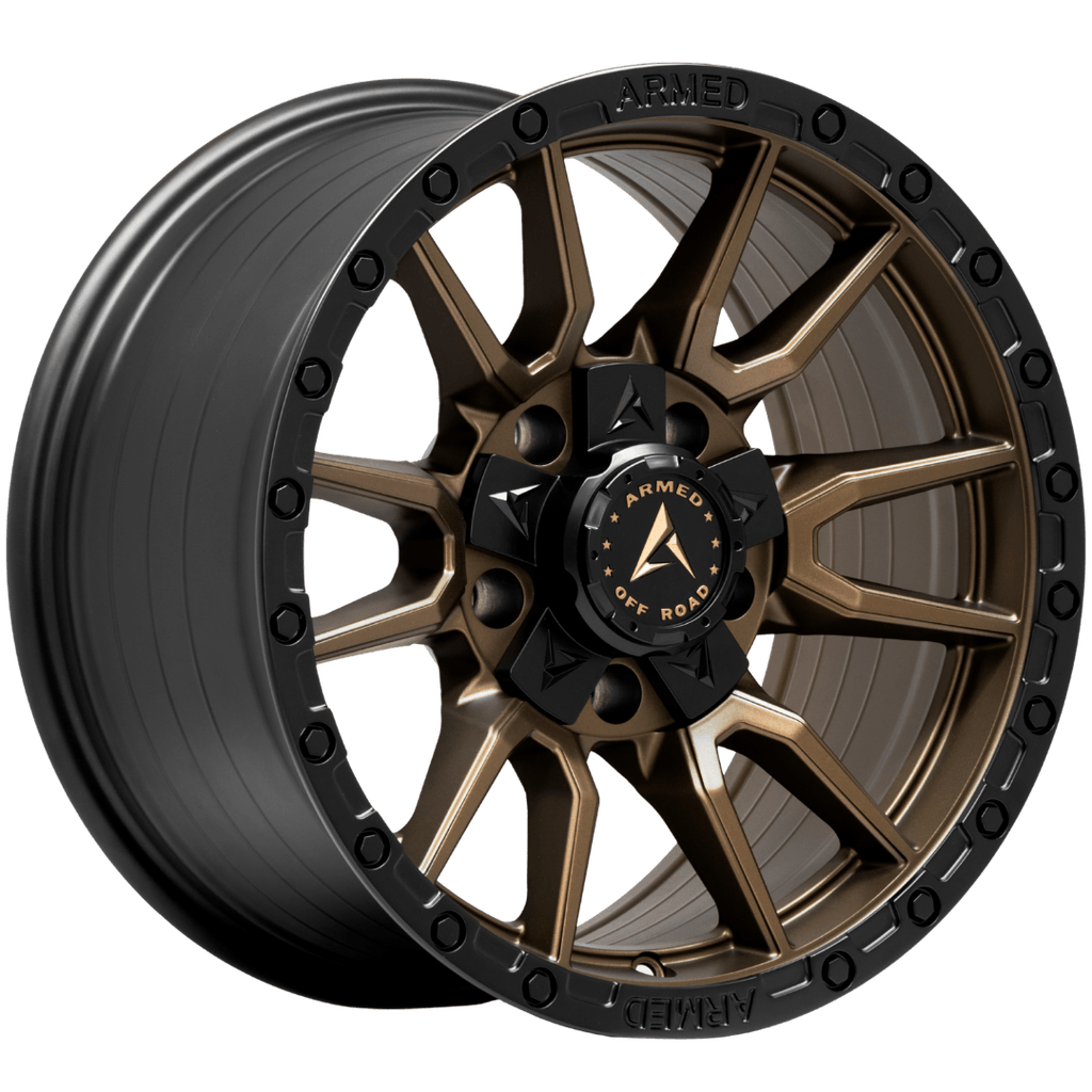 Armed Wheels Spear Satin Black + Satin Bronze Center 17x9 +12 5x127mm 78.1mm