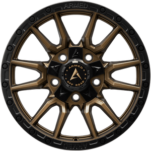 Armed Wheels Spear Satin Black + Satin Bronze Center 17x9 0 5x127mm 78.1mm